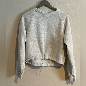 Girls’ Grey Sweatshirt with Drawstring Hem
